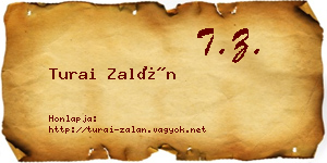 Turai Zalán névjegykártya